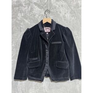 NWT Juicy Couture Black Velvet Bomber Women's Small Cropped Formal Y2K MSRP $228